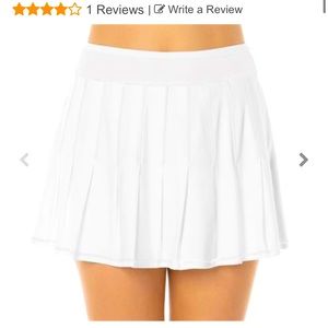 Lucky in Love white long retro pleated tennis skirt